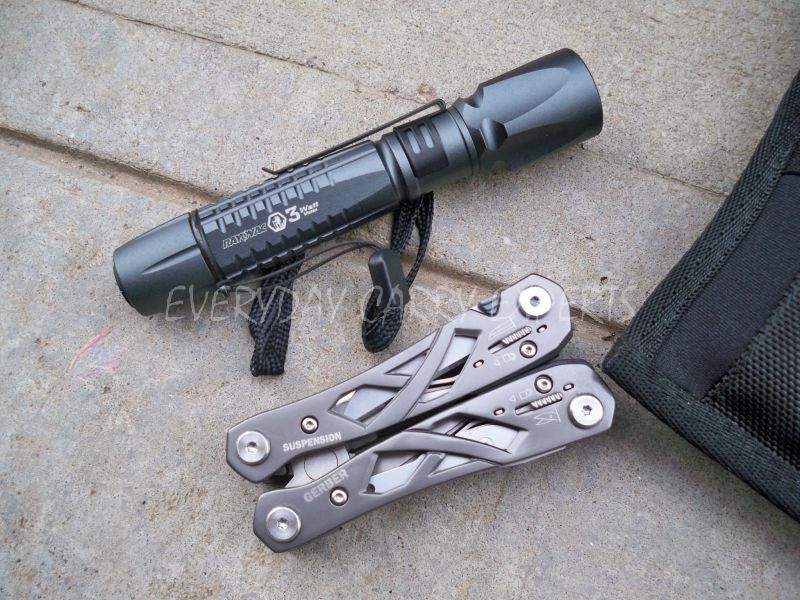 tactical flashlight and multitool